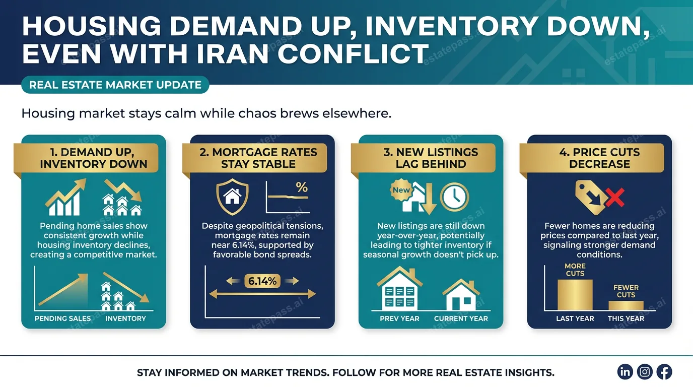 Housing demand is up and inventory is down, even with Iran conflict