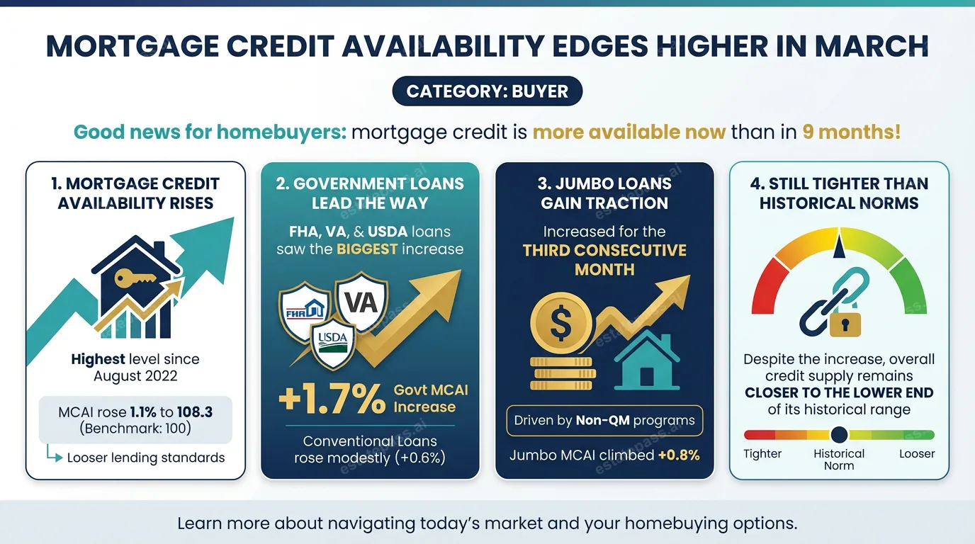 Mortgage credit availability edges higher in March