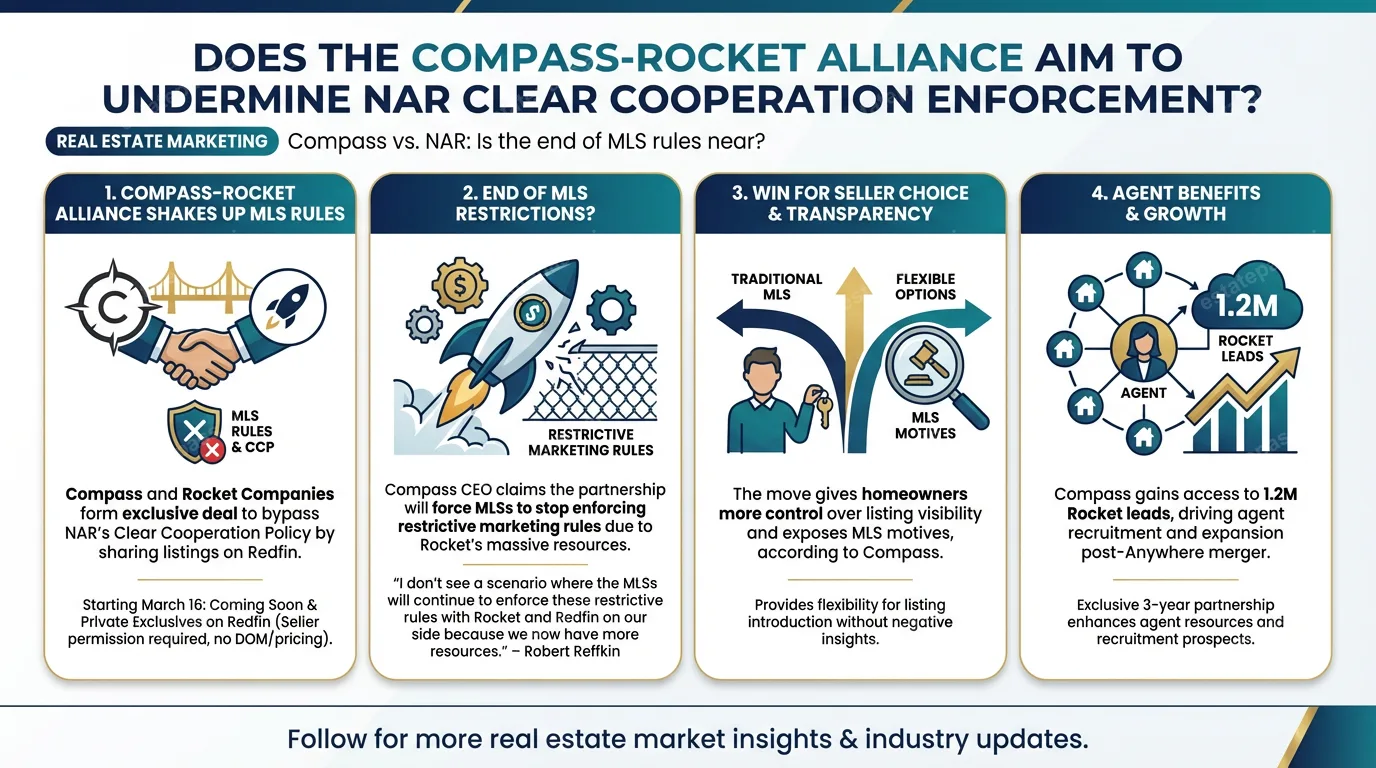 Does the Compass-Rocket alliance aim to undermine NAR Clear Cooperation enforcement?