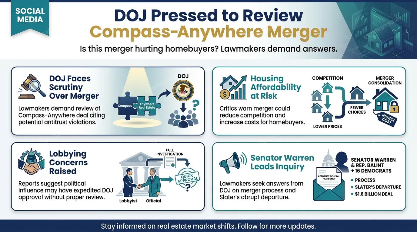 Lawmakers press DOJ on Compass-Anywhere Real Estate merger review