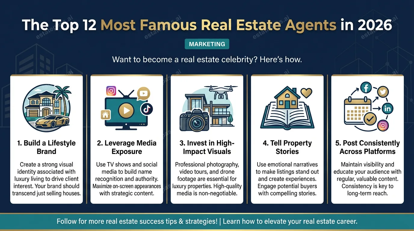 The Top 12 Most Famous Real Estate Agents in 2026