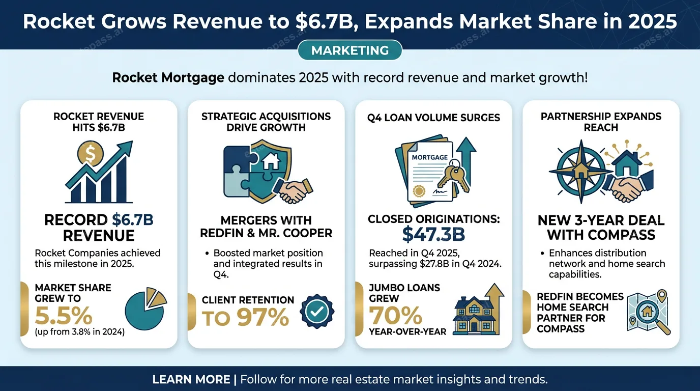 Rocket grows revenue to $6.7B, expands market share in 2025