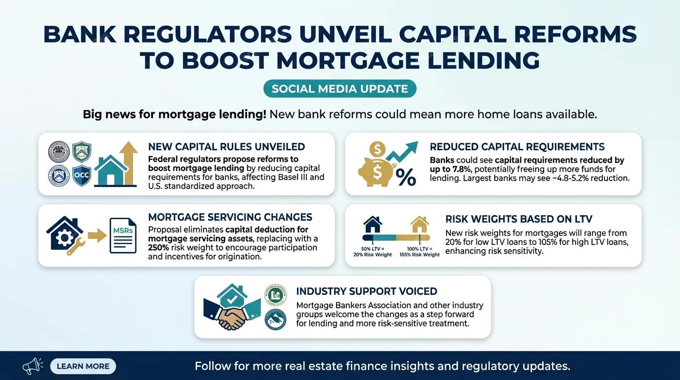 Bank regulators unveil capital reforms to boost mortgage lending