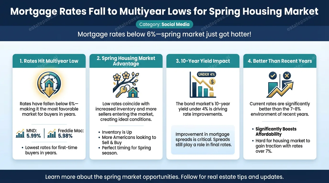 Mortgage rates fall to multiyear lows in time for spring housing market