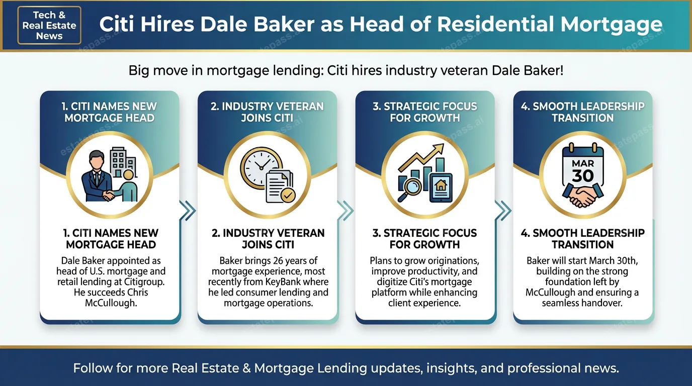 Citi hires Dale Baker as head of residential mortgage