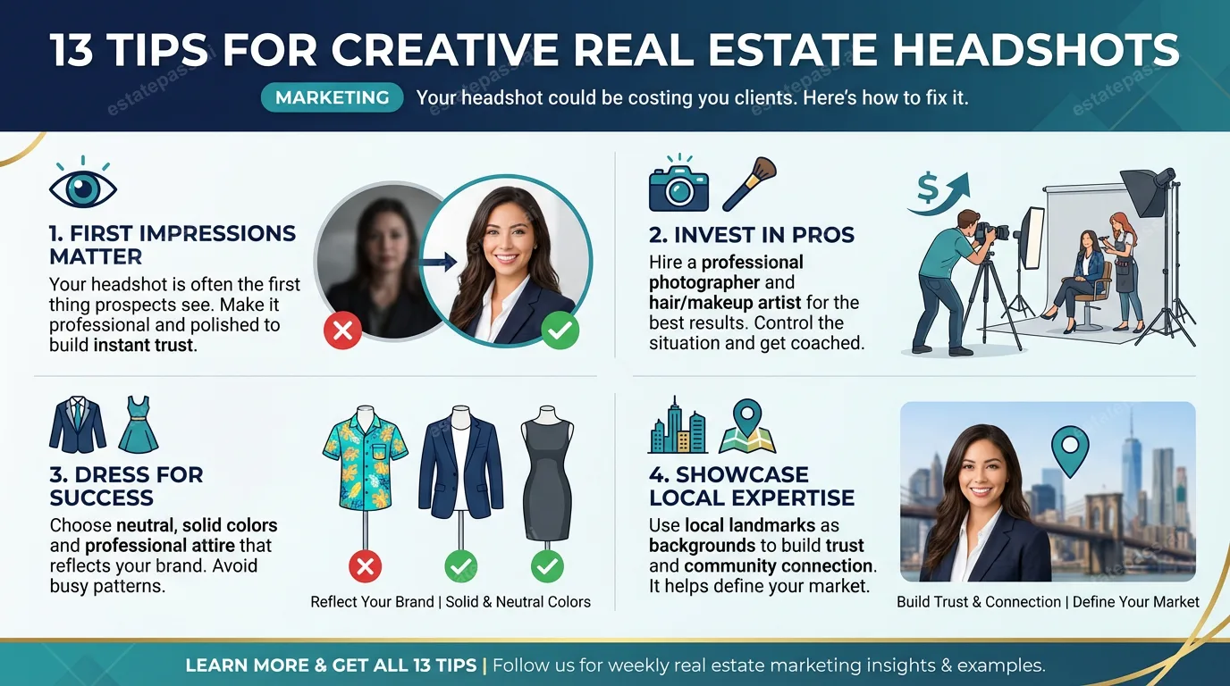13 Tips for Creative Real Estate Headshots (+ Examples)
