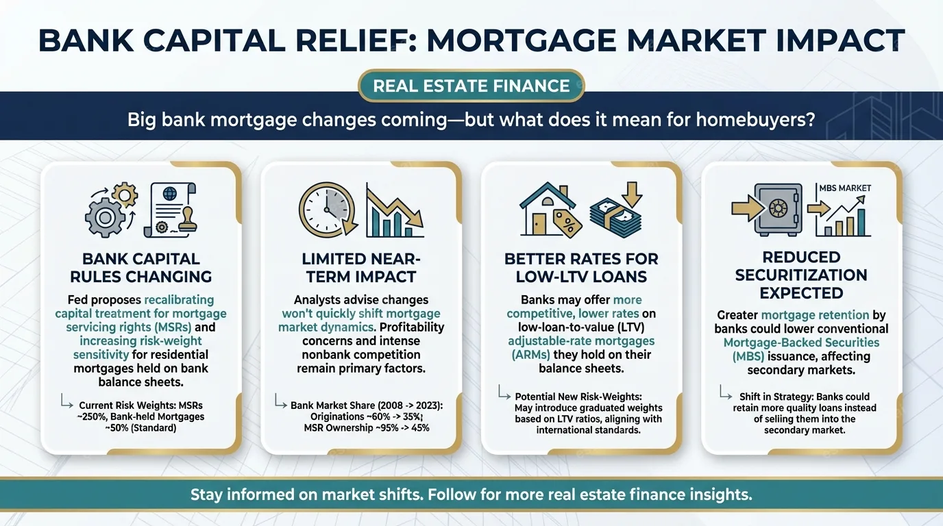 Bank capital relief may not quickly shift mortgage market dynamics