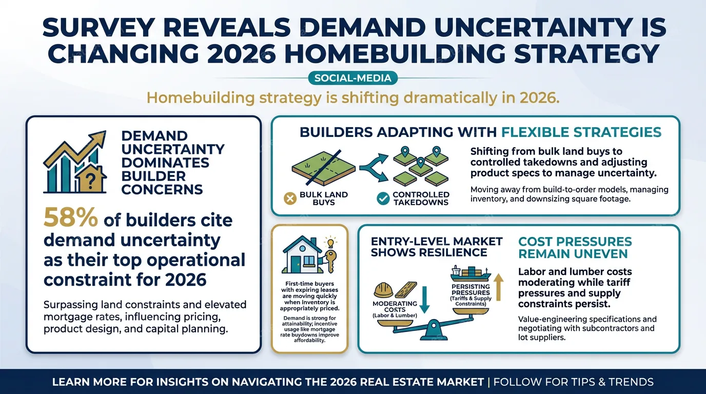 Survey reveals demand uncertainty is changing 2026 homebuilding strategy