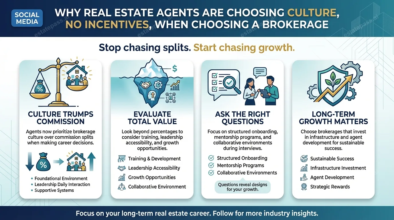 Why real estate agents are choosing culture, no incentives, when choosing a brokerage