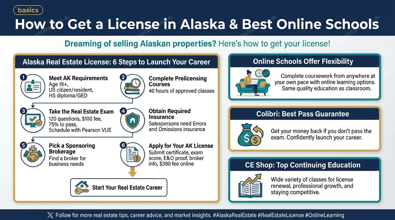 How to Get a License in Alaska & 5 Best Online Real Estate Schools in AK