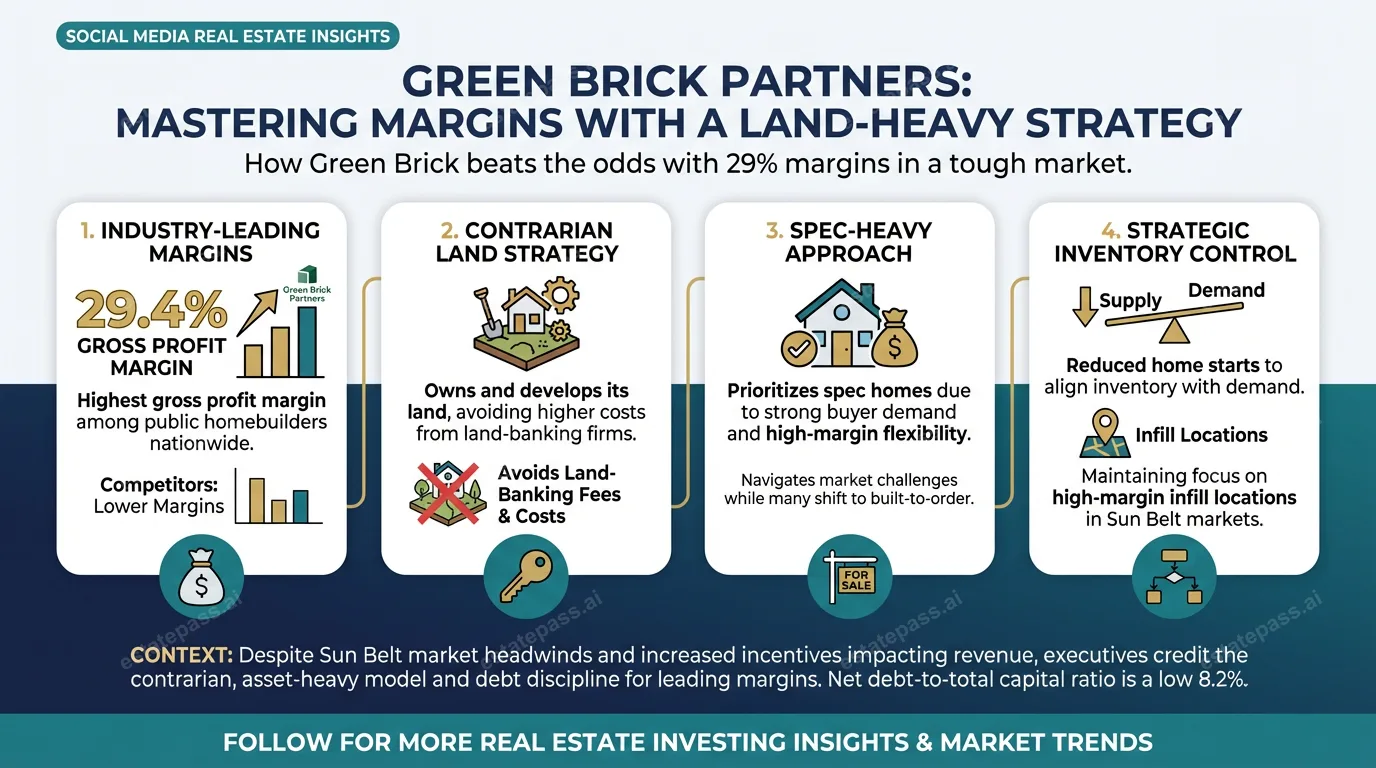 Green Brick Partners stands out with high margins, land-heavy approach