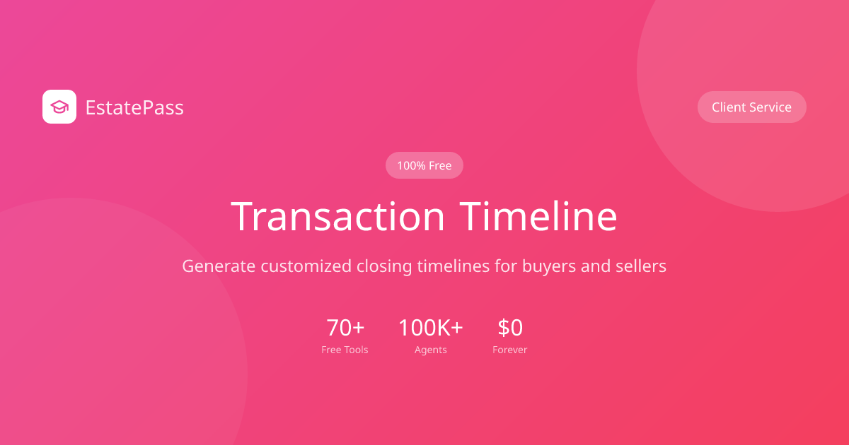 Free Transaction Timeline Generator 2026 | EstatePass