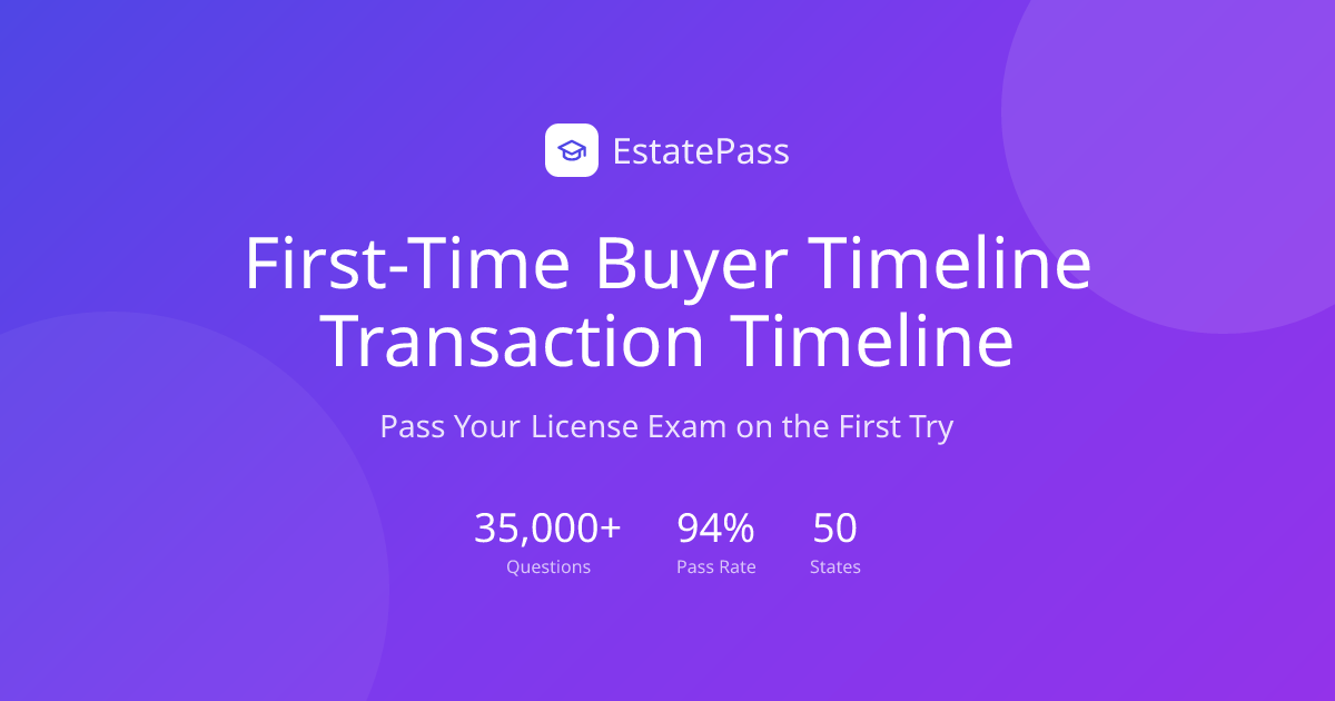 Free First-Time Buyer Timeline Transaction Timeline (2026) | EstatePass