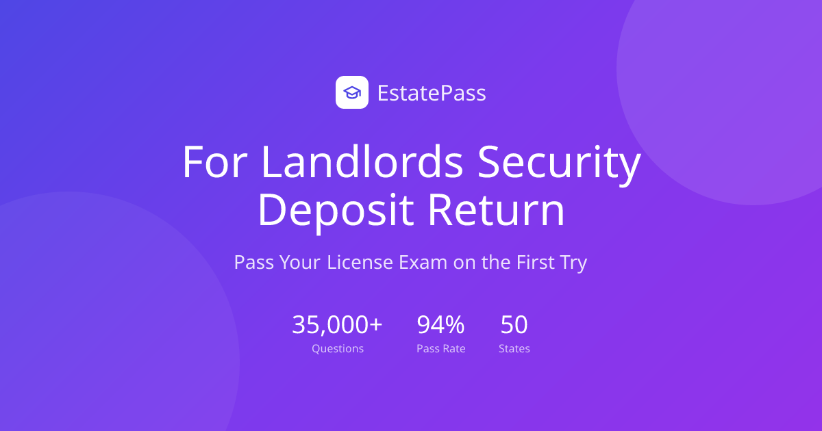 Free For Landlords Security Deposit Return (2026) | EstatePass