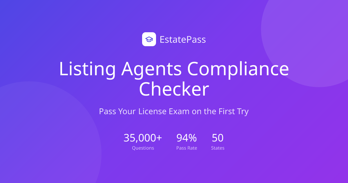 Free Listing Agents Compliance Checker (2026) | EstatePass