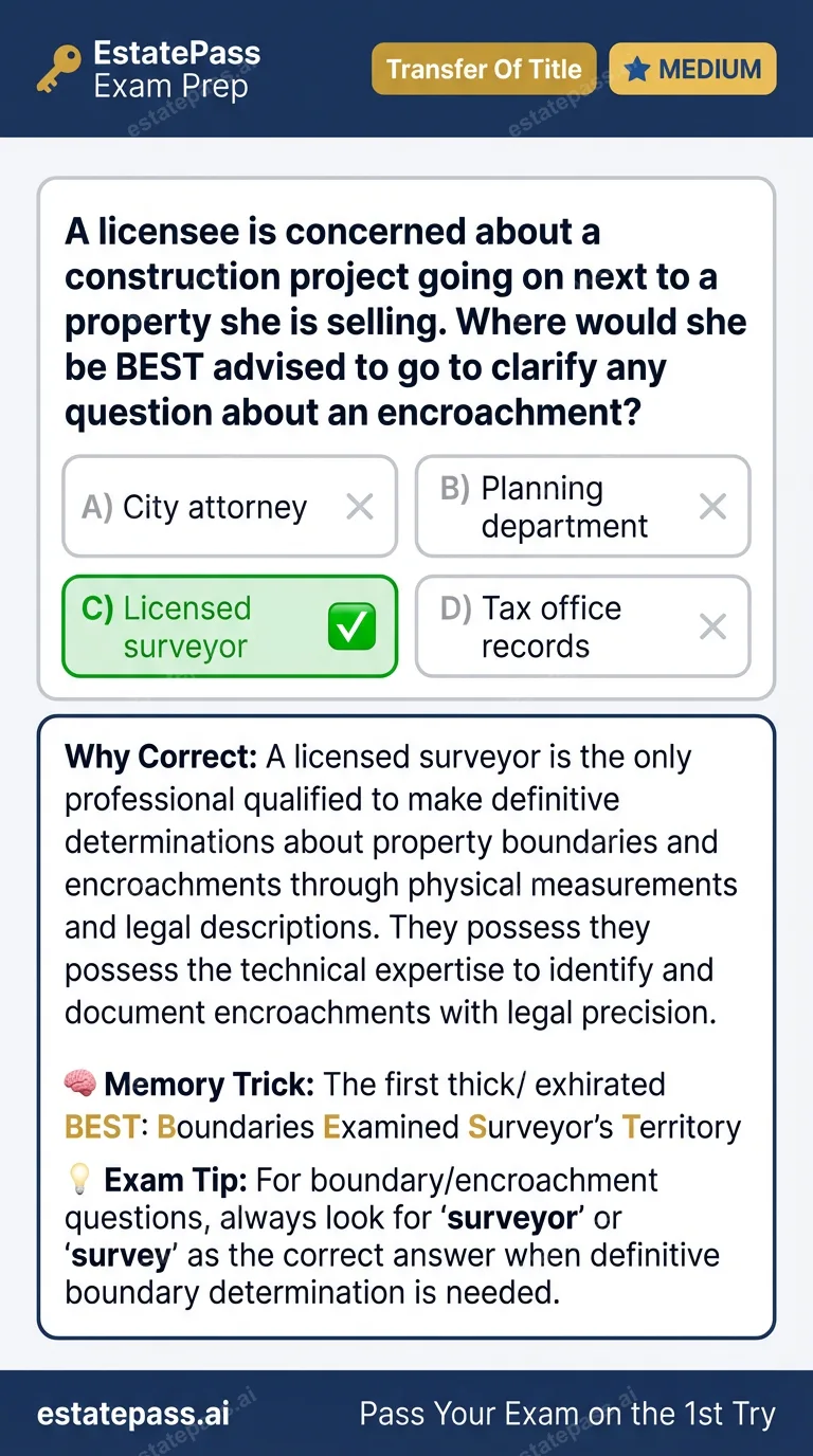 Study card infographic: A licensee is concerned about a construc- tion project going on next to a proper