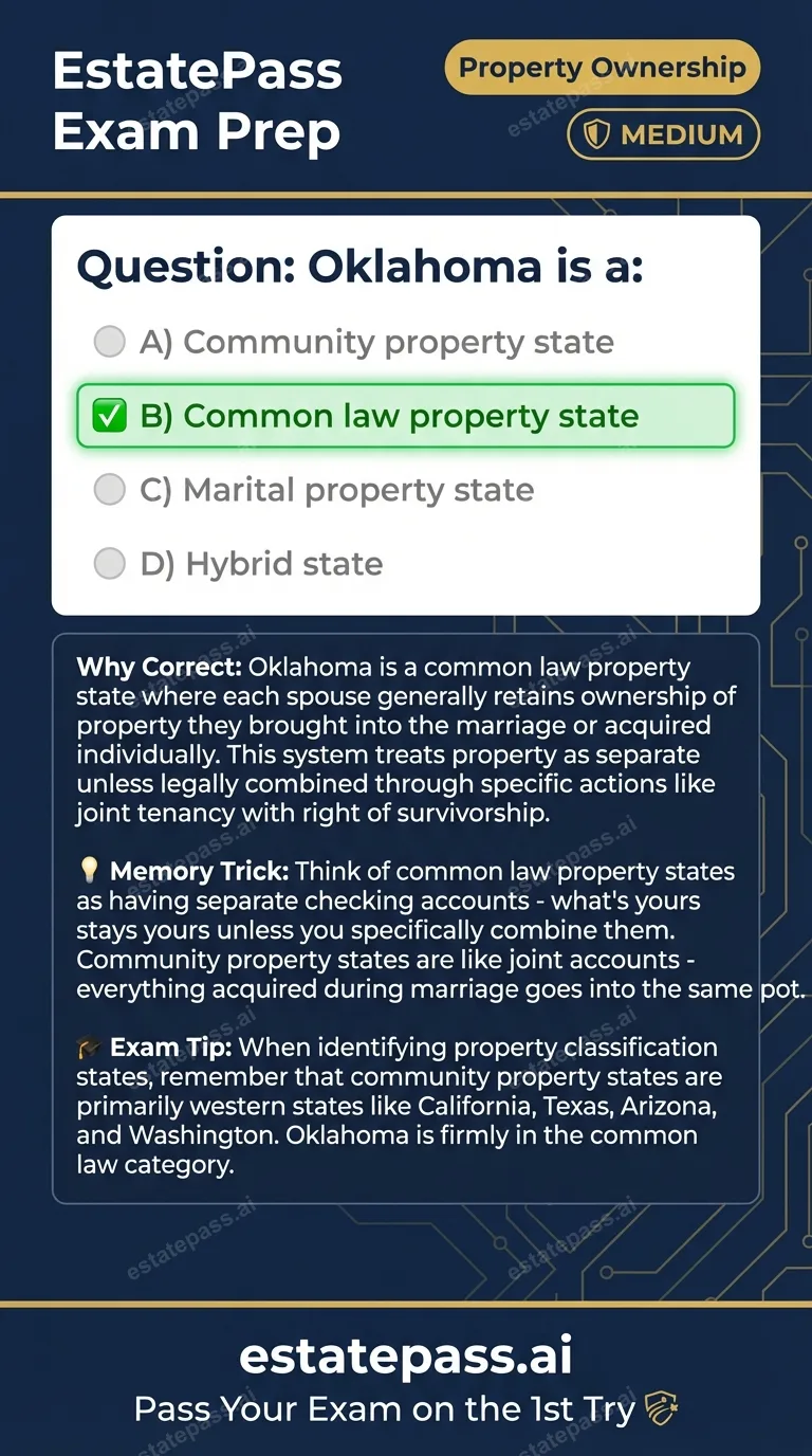 Study card infographic: Oklahoma is a: