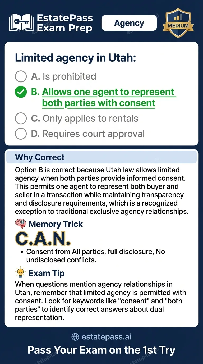 Study card infographic: Limited agency in Utah: