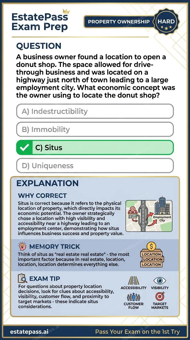 Study card infographic for: A business owner found a location to open a donut shop. The space allowed for dr