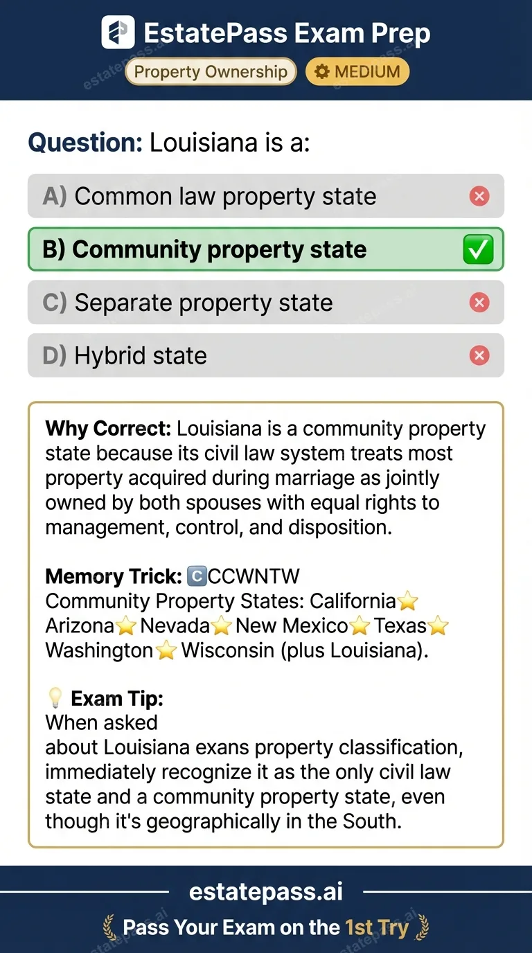 Study card infographic: Louisiana is a: