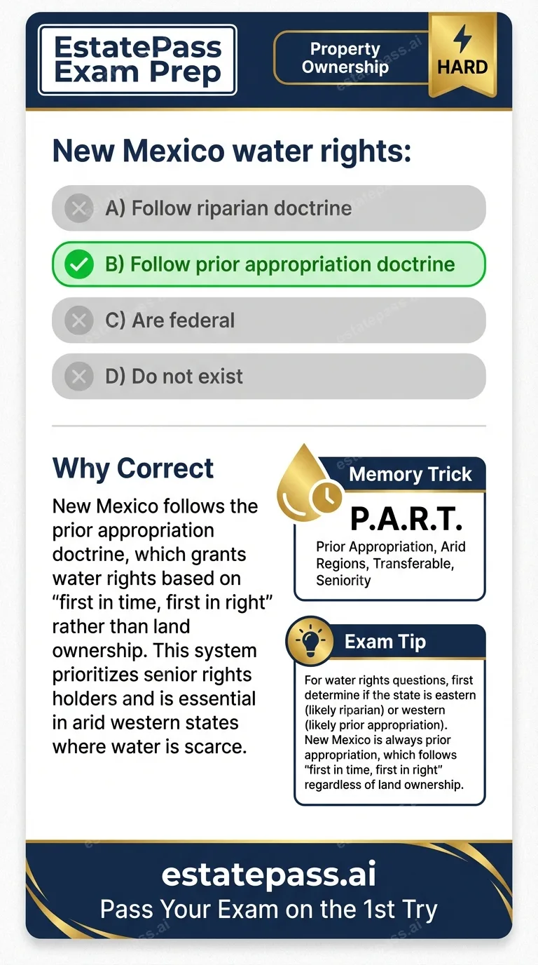 Study card infographic: New Mexico water rights: