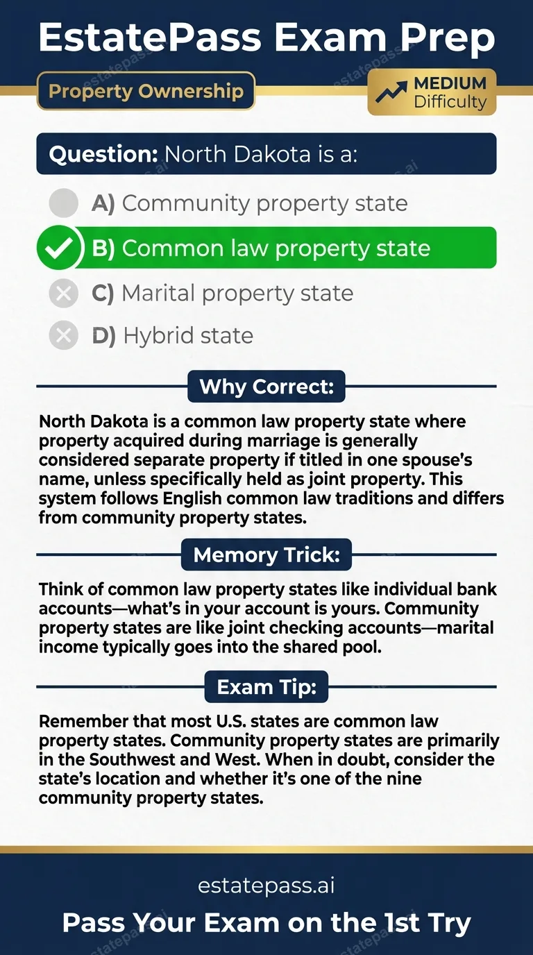 Study card infographic: North Dakota is a: