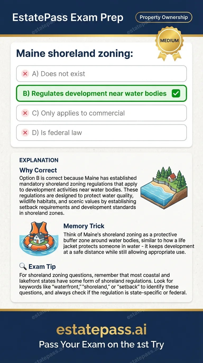 Study card infographic: Maine shoreland zoning: