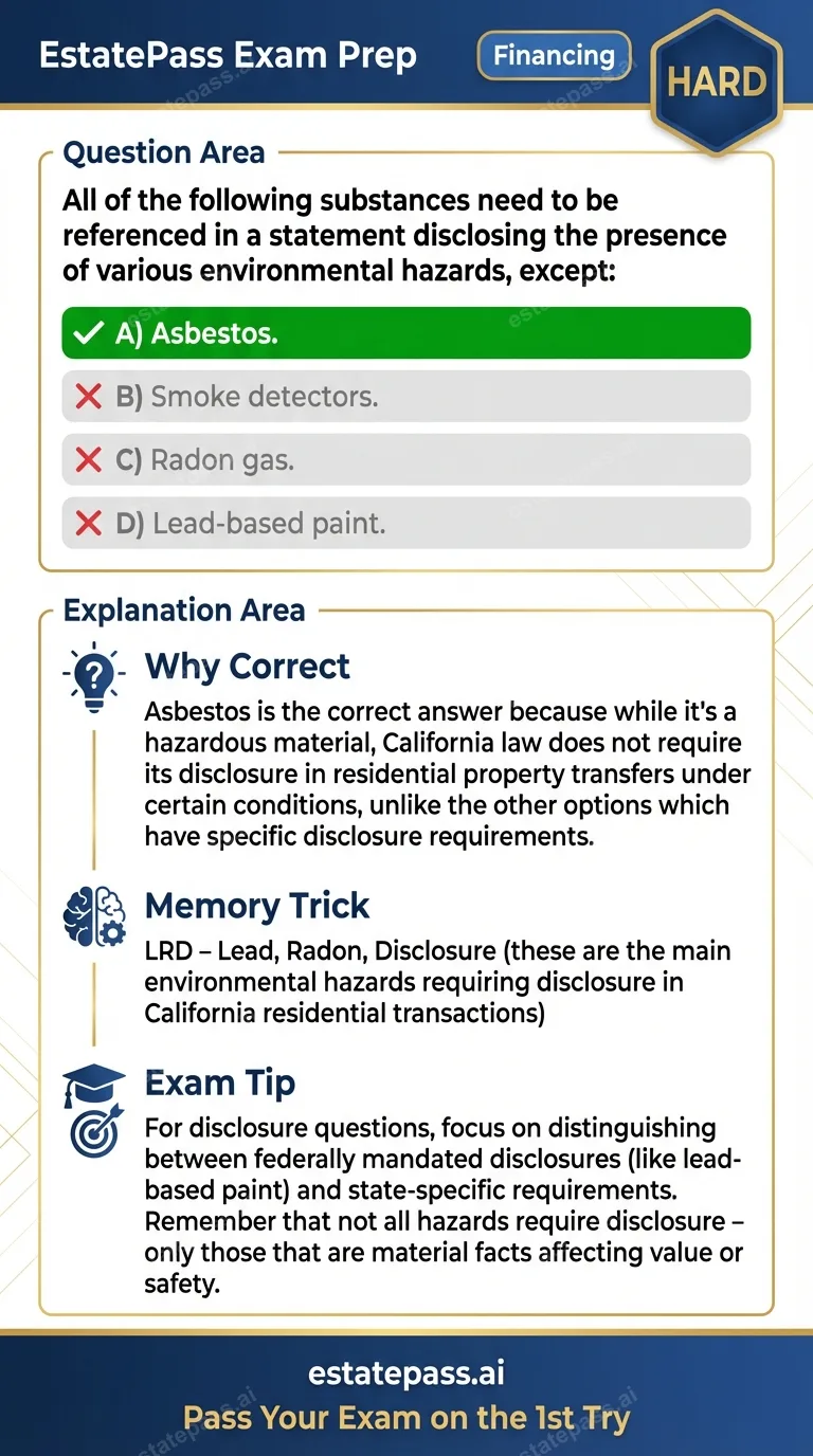 Study card infographic for: All of the following substances need to be referenced in a statement disclosing 