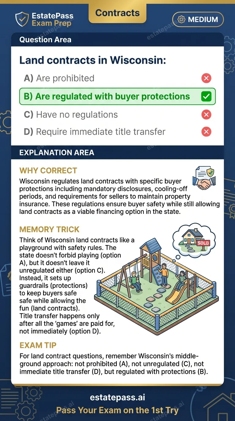 Study card infographic: Land contracts in Wisconsin: