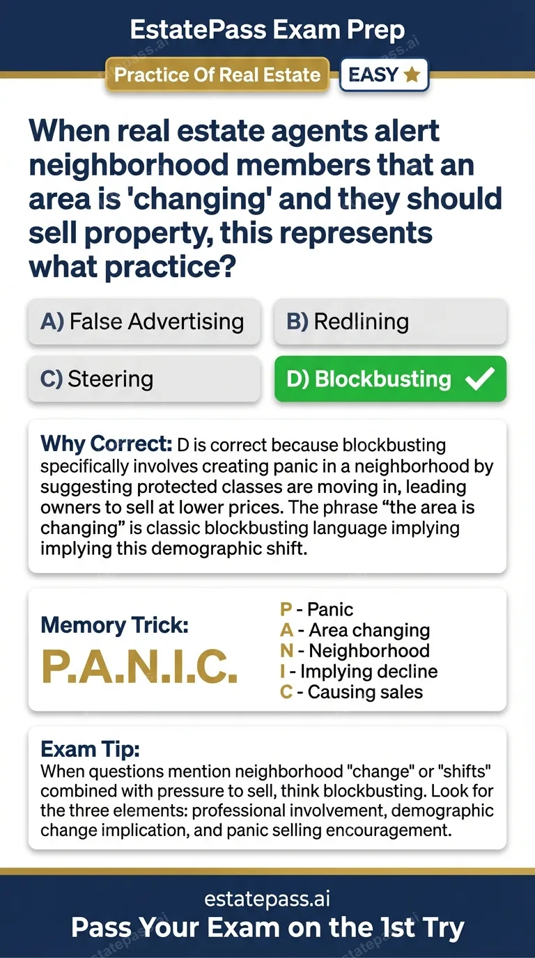Study card infographic: When real estate agents alert neighborhood members that an area is 'changing' an