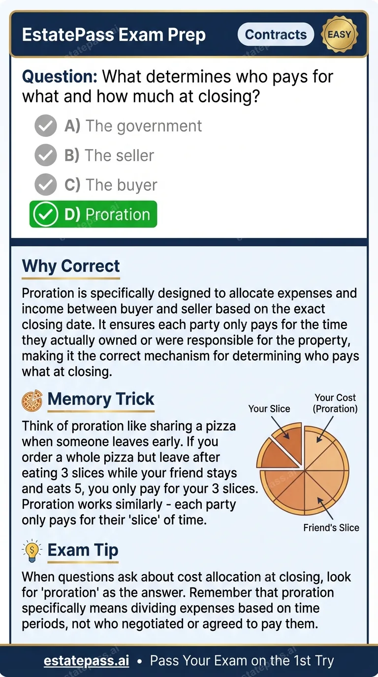 Study card infographic: What determines who pays for what and how much at closing?