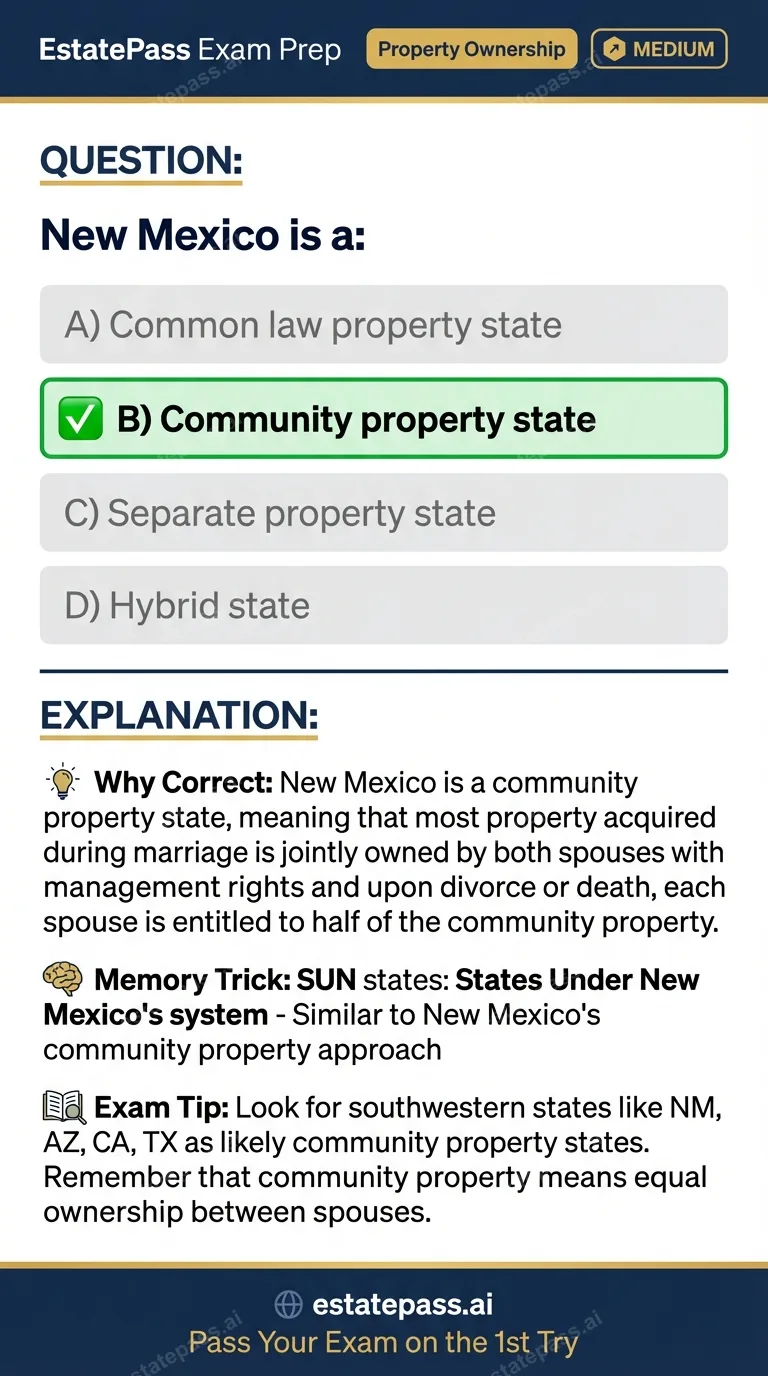 Study card infographic: New Mexico is a: