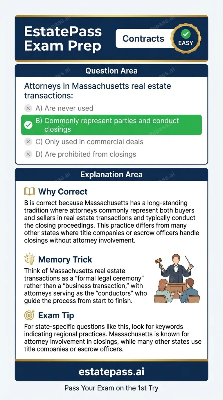 Study card infographic: Attorneys in Massachusetts real estate transactions:
